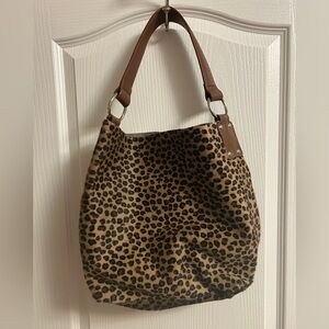 Maurizio Taiuti Brown Leopard Print Shoulder Bag